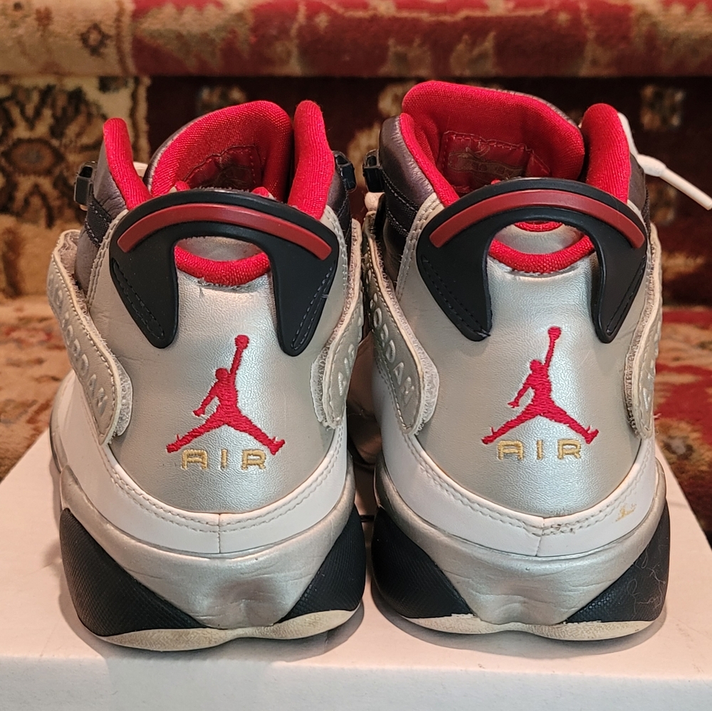 2008 NIKE AIR JORDAN 6 RINGS White Varsity Red Midnight - Picture 6 of 11